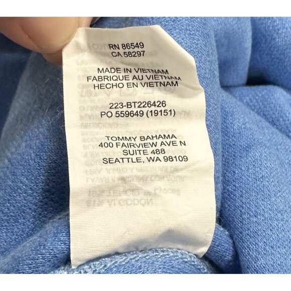 Tommy Bahama 2XB Big Sky Blue Heather Reversible Flipshore Abaco Sweatshirt - Picture 9 of 9